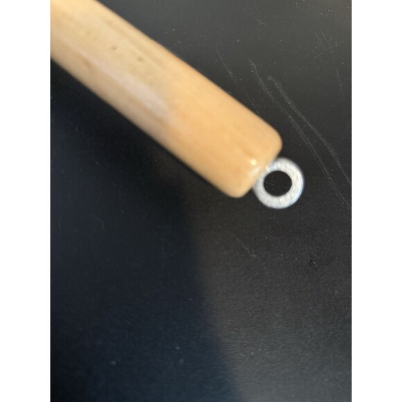 Vtg WKM Seasoned Cast Iron 8" Groove Bottom Fry Pan  Wooden Handle  1" deep - Picture 6 of 7